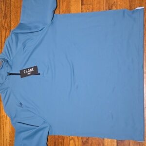 Rhone Session Men's 1/4 Zip Pullover Italian Pique Storm Blue NWT XL $108